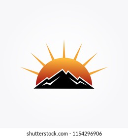 sun rise and sun set logo design