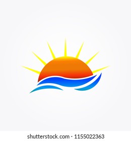 sun rise and sun set logo design