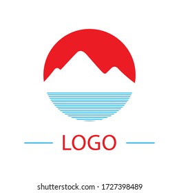 Sun Rise y Sun Set. Concepto de diseño de símbolos de plantillas de logotipos de montaña. Símbolo creativo. Icono. Ilustración del vector
