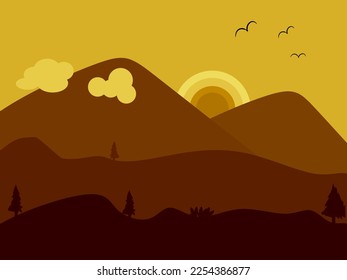 Sun rise and shine from behind the mountains
