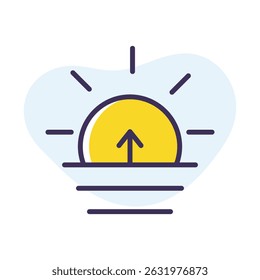 Icono de Vector de Sun Rise ilustración de stock