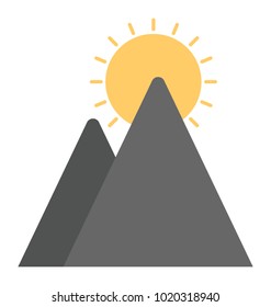 
Sun rising, optimism flat icon
