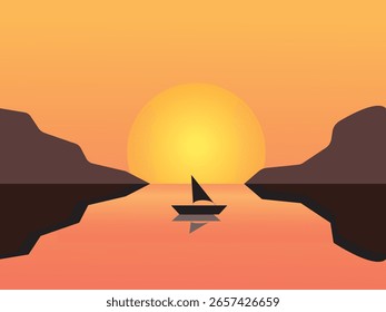 Noche de Sun River Boat Mountain 