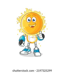 the sun robot character. cartoon mascot vector
