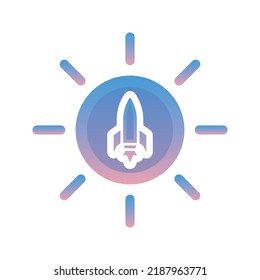 sun rocket logo gradient design template icon element