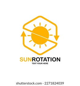 Sun rotation vector logo design. Suitable for rotation day, solar system, art and sun symbol