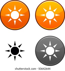Botones redondos de sol. Icono negro incluido.