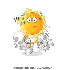 the sun running illustration. character vector