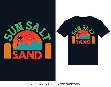 Sun Salt Sand illustrations for print-ready T-Shirts design