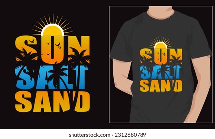 Sun salt sand summer beach t shirt design