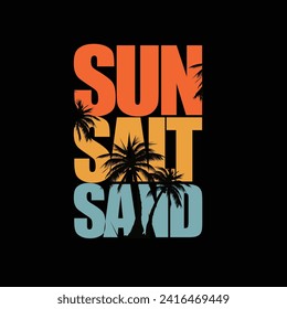 sun salt sand t shirt design