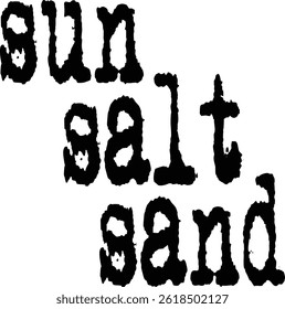  Sun Salt Sand Typography T-shirt Design, Beach T-shirt Design, summer retro boho design, Vintage Distressed, vector file, silhouette file, typewriter