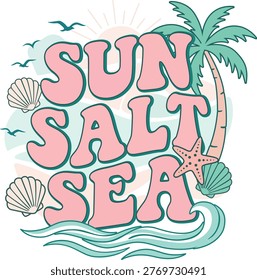 sun salt sea t-shirt design .