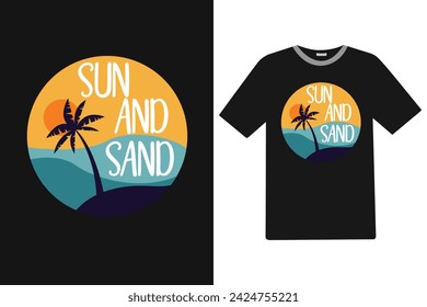 Sun and sand Summer T-shirt Design.