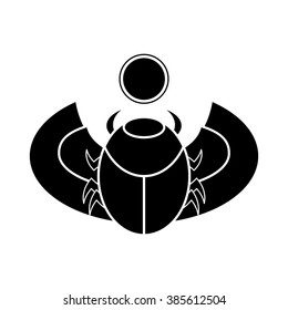 sun scarab  - black vector icon