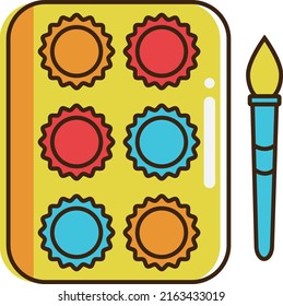 Sun School Palette Paints Detail Style Icon