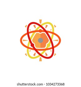 Sun Science Atom Logo Icon Design