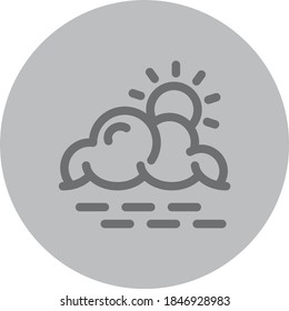 Sun scorching cloudy icon for any purpose mobile app presentation website