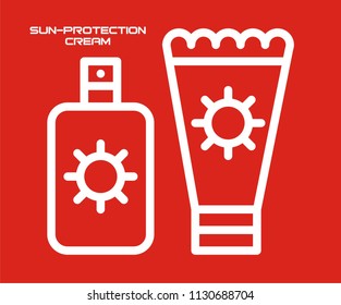 SUN SCREEN CREAM VECTOR ICON 