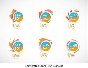 Sun Screen  Design Stock Vector Set