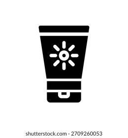 Icono de glifo de pantalla solar. Icono de pantalla solar