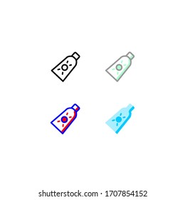 sun screen icon set. flat, simple, outline, color. healthcare and medical icon.