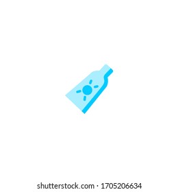 sun screen icon. simple, flat, blue. medical and health icon.