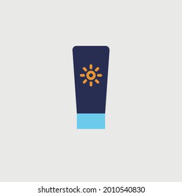 sun screen lotion vector icon sun burn lotion