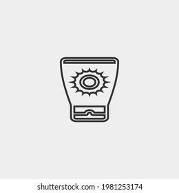 Símbolo de la ilustración del icono del vector de pantalla solar