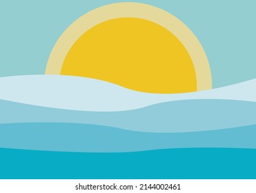 Sun and sea background in summer.