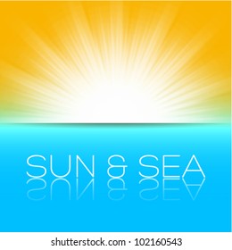 sun and sea, beautiful vector illustration