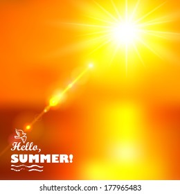 sun and sea blur background