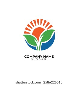 Sun, Sea And Forest Generic Logo Vector Template