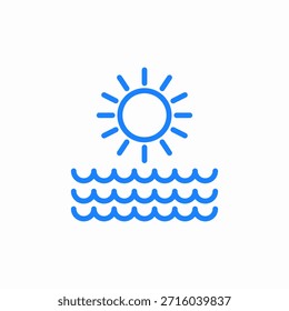 Vector de signo de icono de mar solar