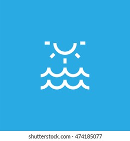 Sun and sea icon, summer icon, pictogram