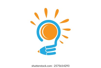 Sun and sea icon vector tips, light bulb concept illustration flat design icon Pro Vector