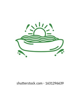 sun with sea isolated icon vector illustration design