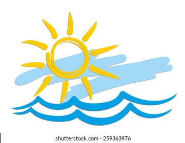 Sun and sea logo