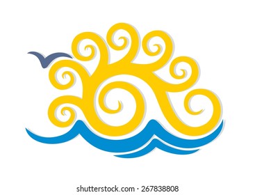 Sun and sea logo