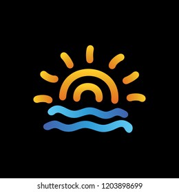 Sun and Sea Logo Template