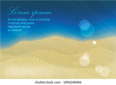 sun sea sand beach with glare and sea