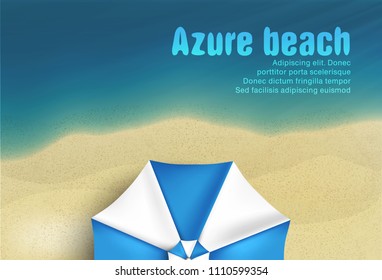 sun sea sand beach with umbrella and sea