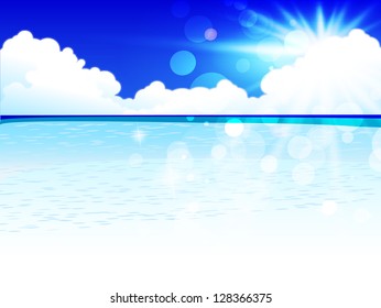 Sun sea sky background
