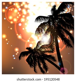 The sun and the sea. Summer Beach Party Flyer.