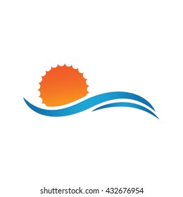 Sun and sea. Summer vector illustration
