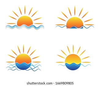 Sun and sea. Sunset. Summer vacation. Wave.
