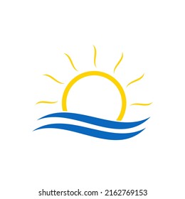 sun and sea symbol. sun icon vector logo template