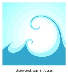 The Sun And The Sea . Vector abstract illustration.