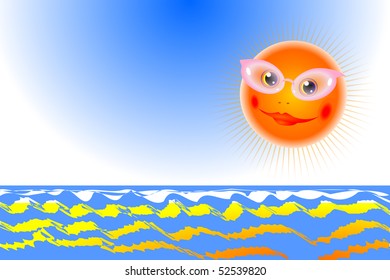 sun and sea vector background eps10