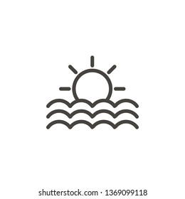 Sun, sea vector icon. Element of weather for mobile concept and web apps illustration. Thin line icon for website design and development. Vector icon